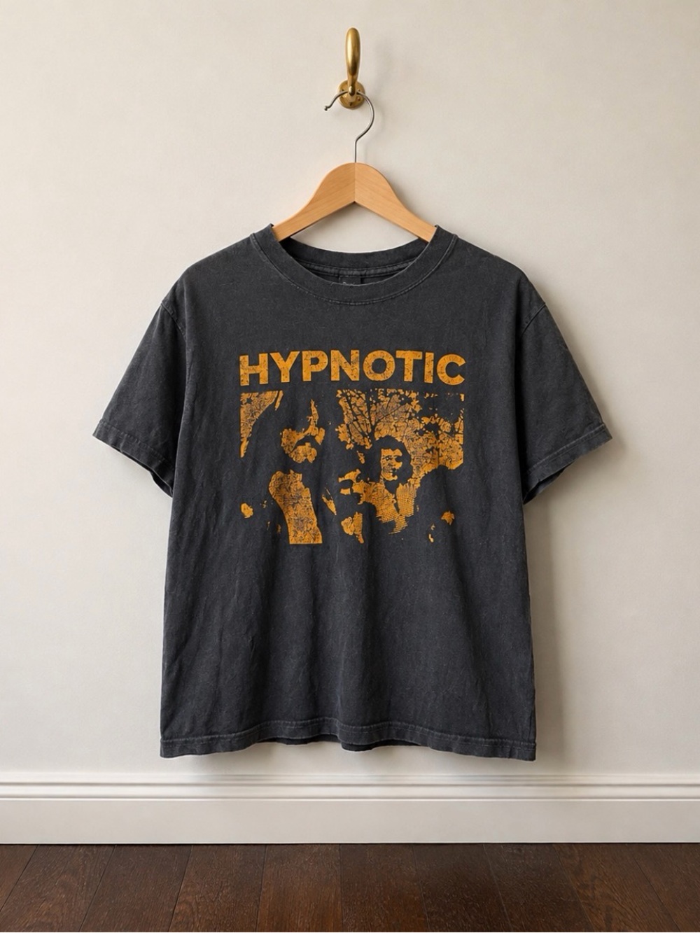 Hypnotic Graphic Tee - Black with Gold Print